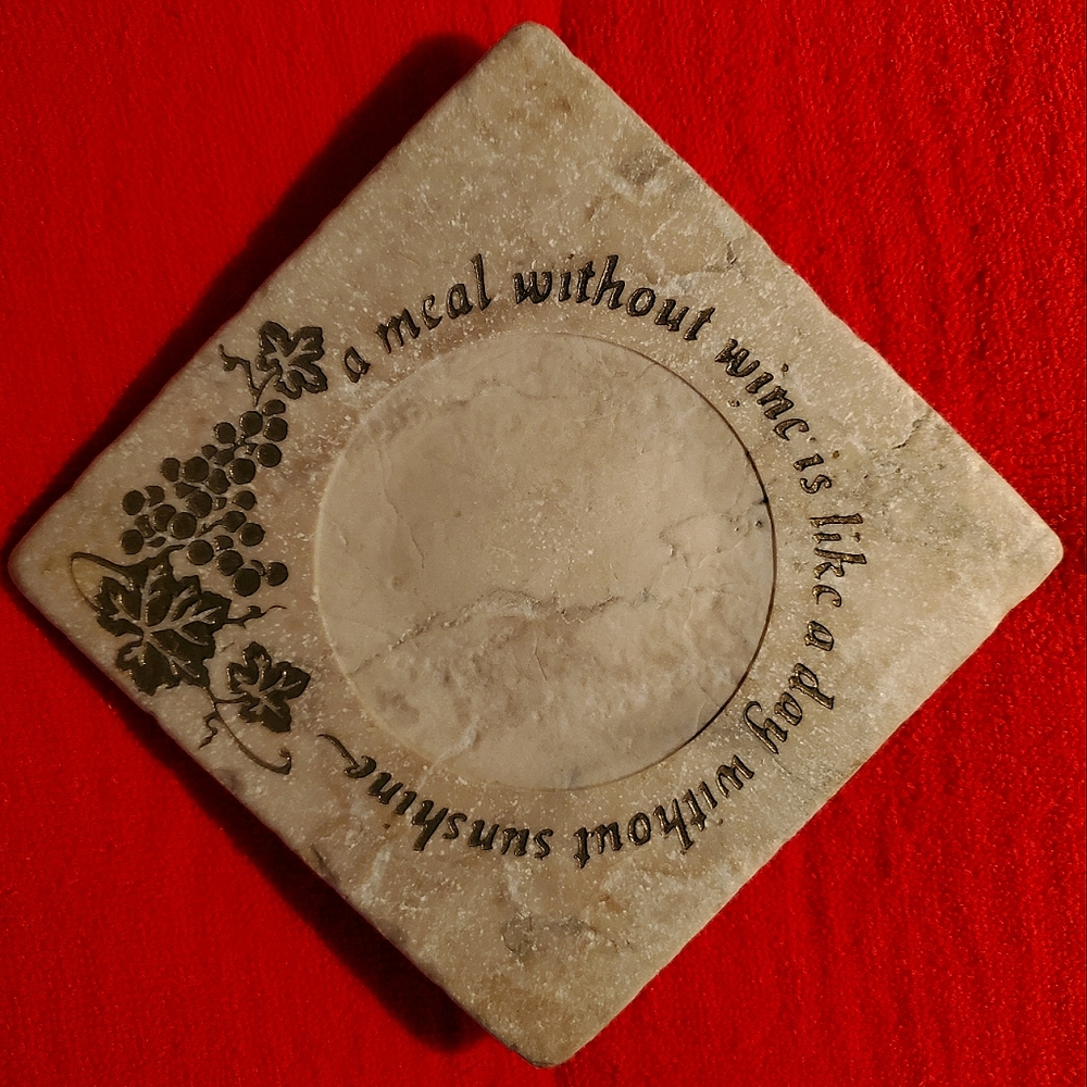 Stoneware Wine Bottle Coaster - NWOT